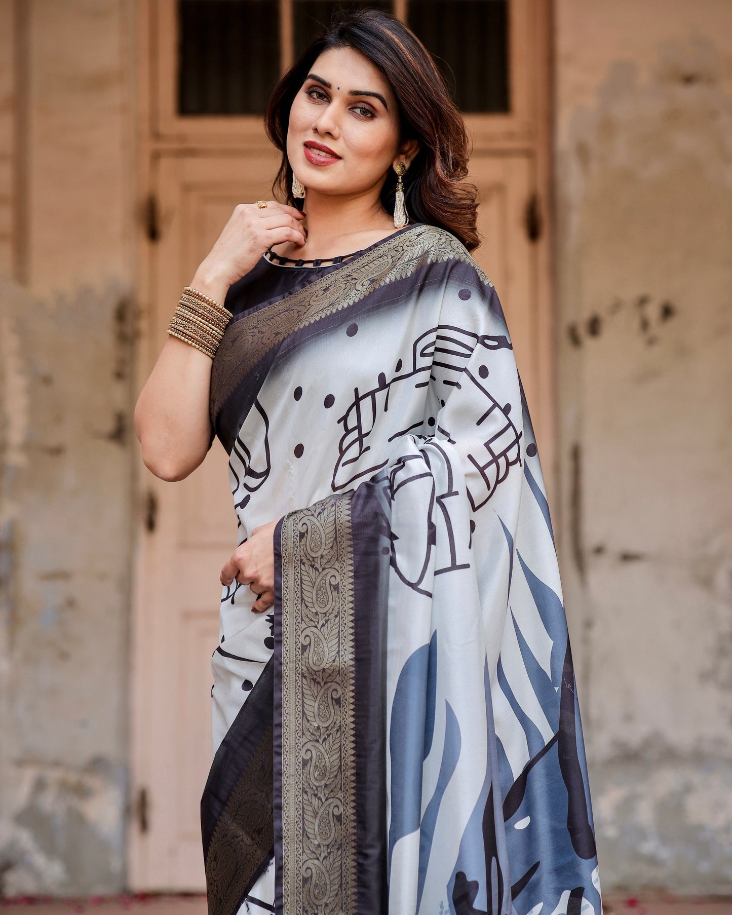 Premium Digital Printed Pure Silk Casual Wear Special Saree.