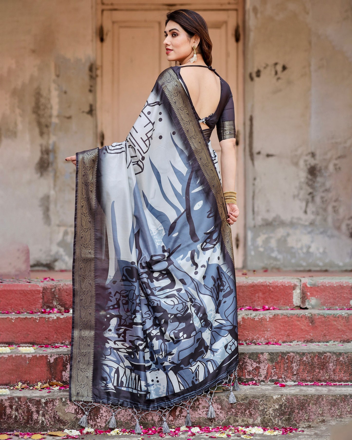 Premium Digital Printed Pure Silk Casual Wear Special Saree.