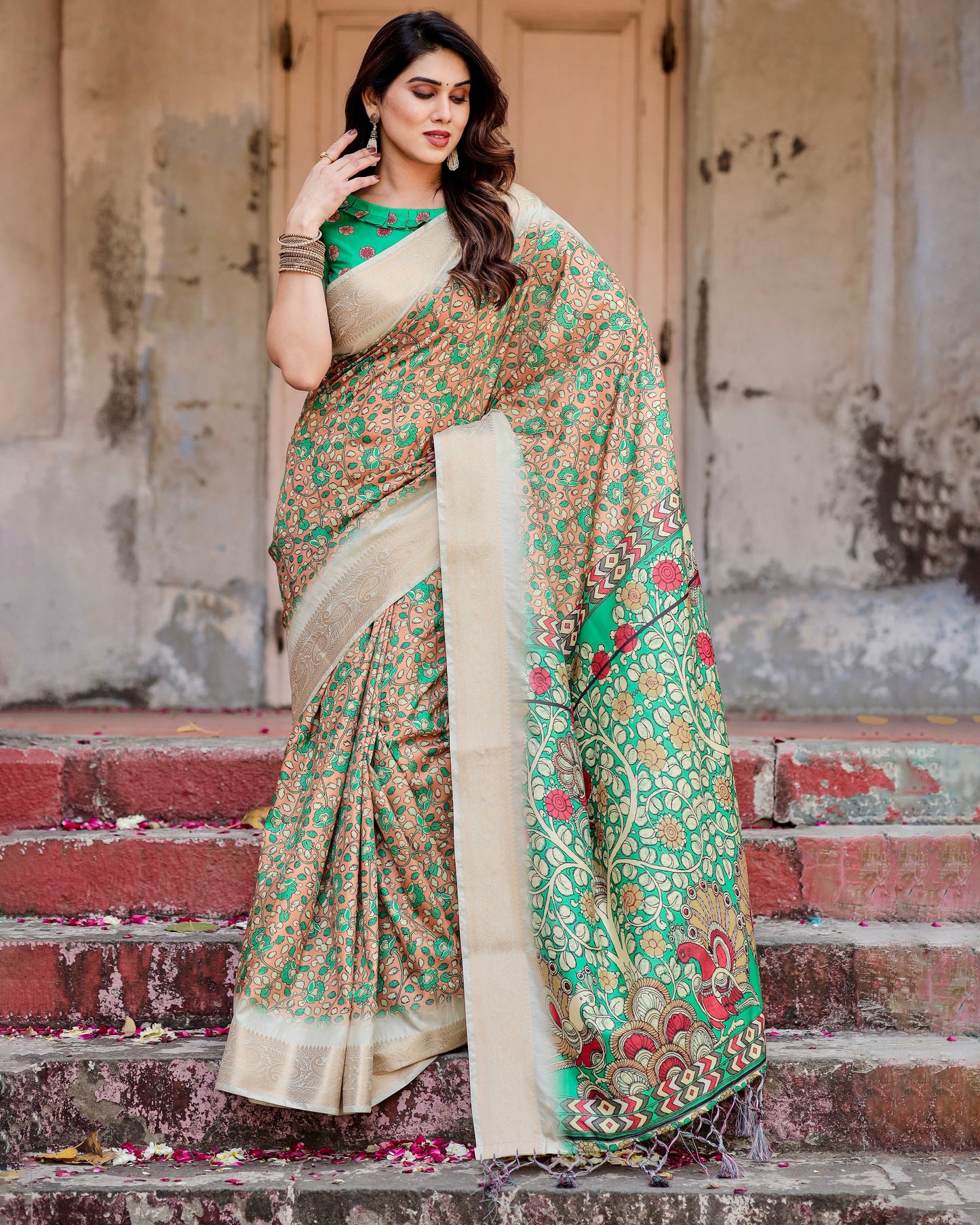Beautiful Designer Pure Silk Digital Printed Saree.