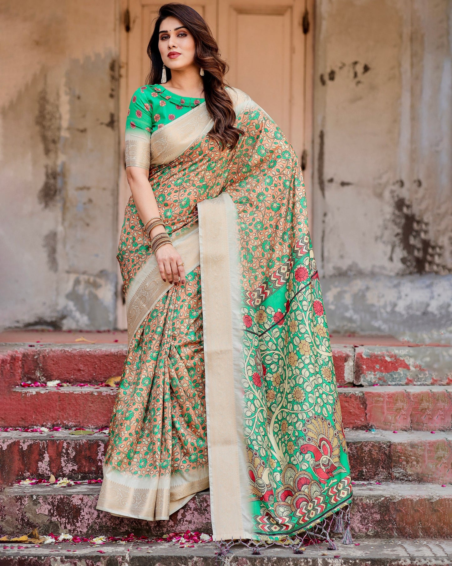 Beautiful Designer Pure Silk Digital Printed Saree.