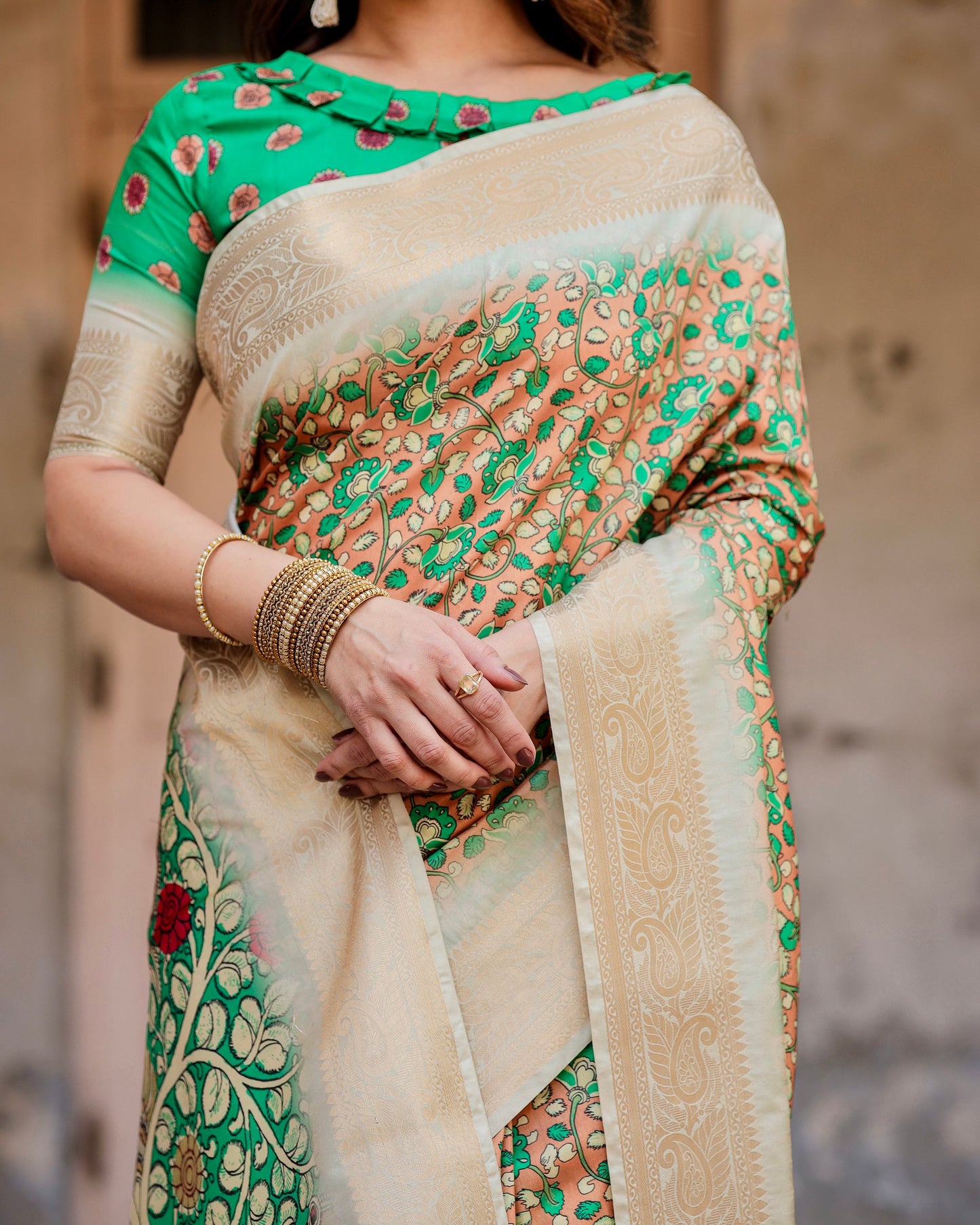 Beautiful Designer Pure Silk Digital Printed Saree.