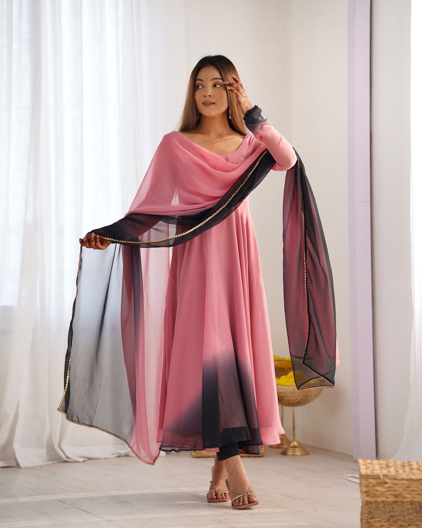 Festival Season Special New Trendy Onion Pink Outfit.