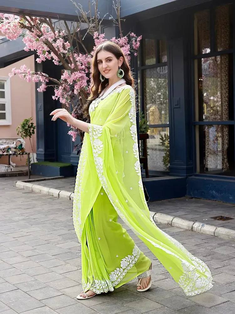 Beautiful party wear saree collection.