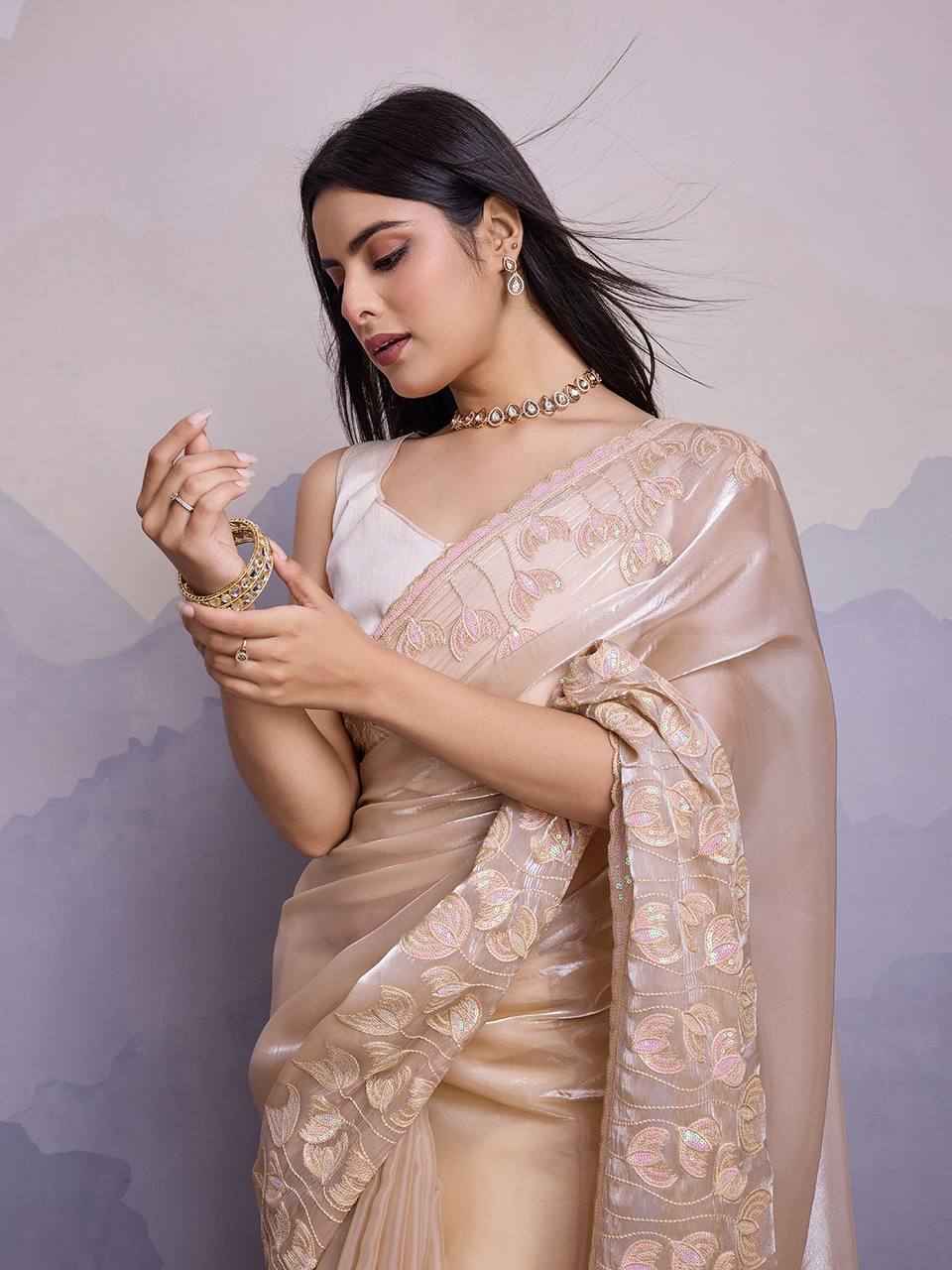 Perfect Zimmy Choo Designer Party Wear Saree Collection.