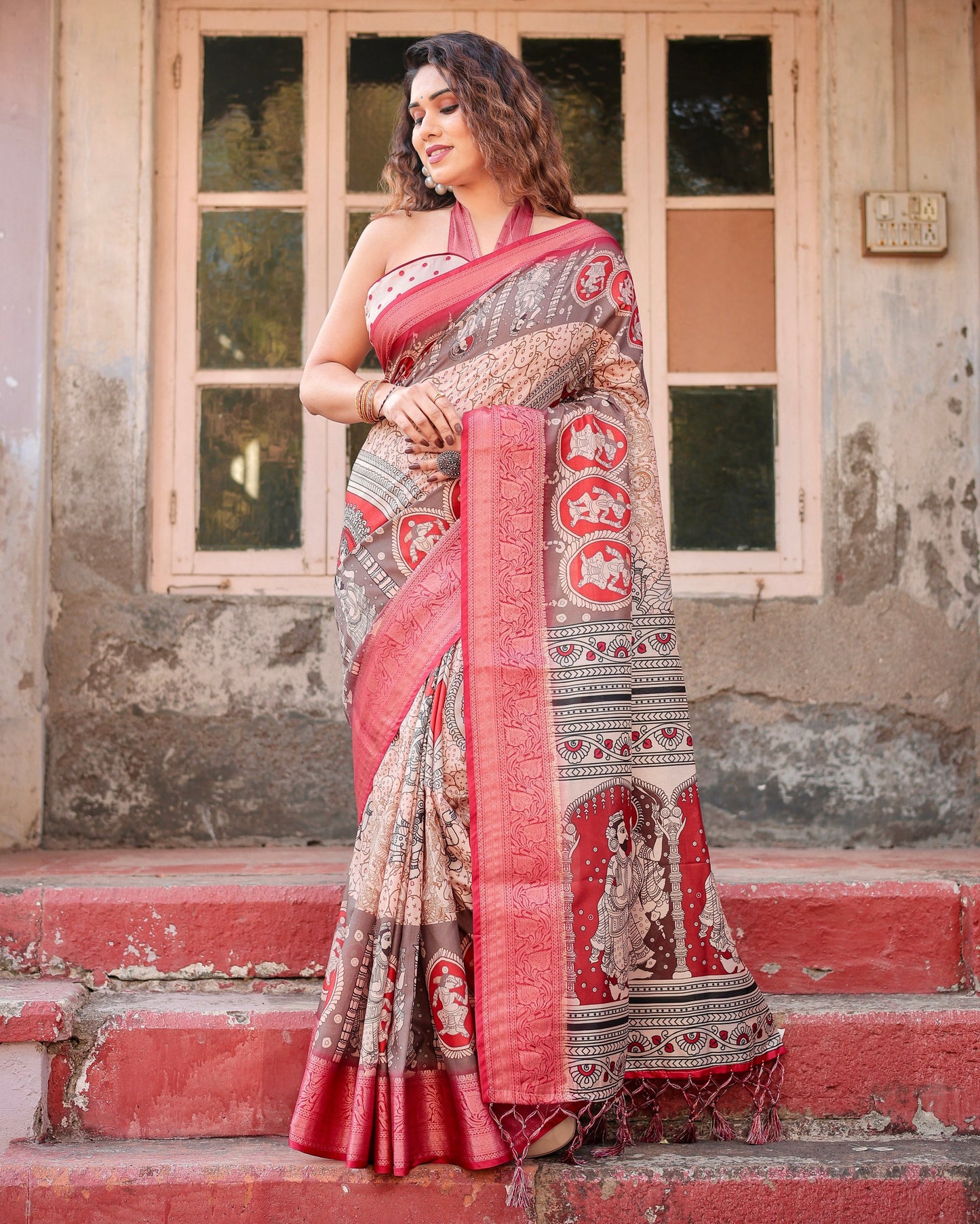 Beautiful Designer Pure Silk Digital Printed Saree.
