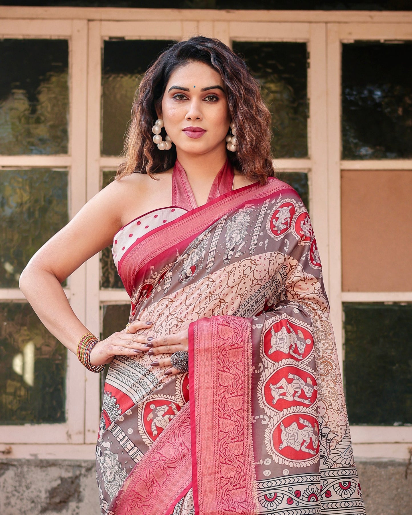Beautiful Designer Pure Silk Digital Printed Saree.