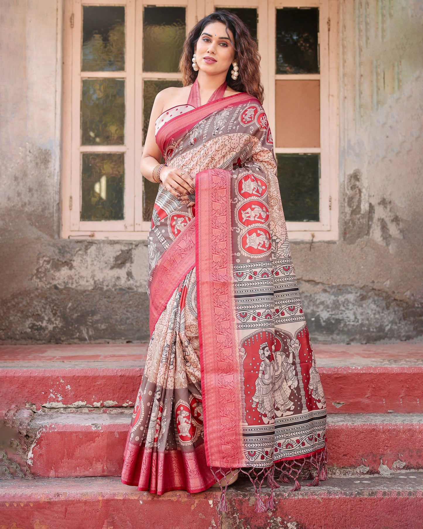 Beautiful Designer Pure Silk Digital Printed Saree.