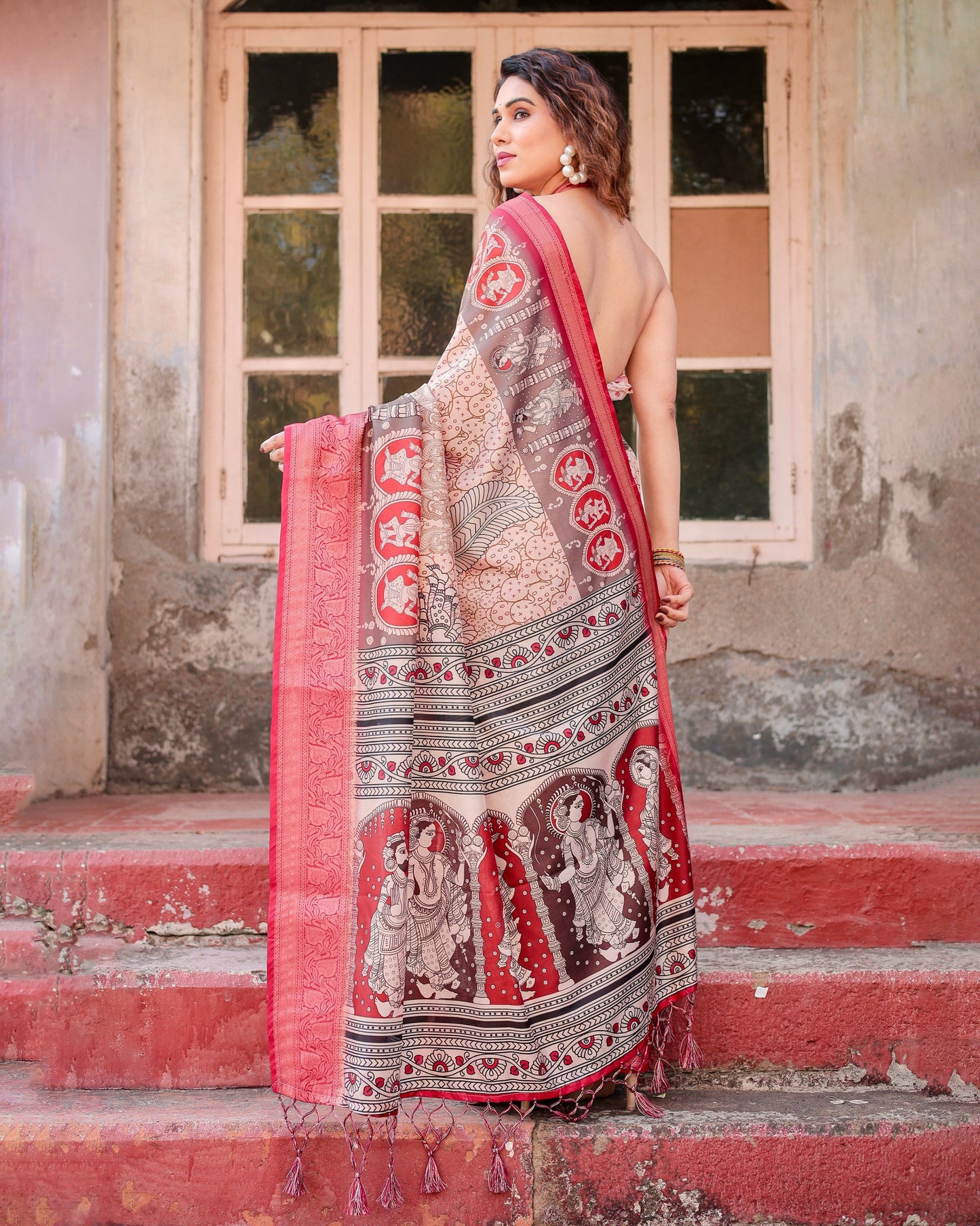 Beautiful Designer Pure Silk Digital Printed Saree.