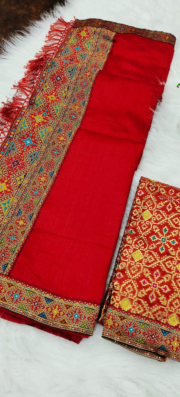 Beautiful Designer Vichitra Silk Saree Collection.
