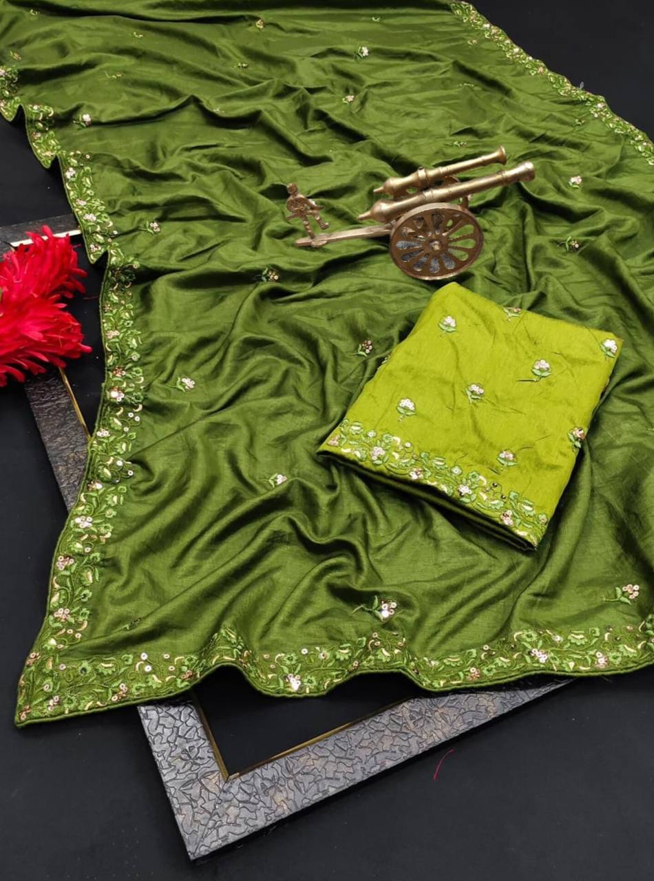 Occasion Wear Special Vichitra Silk Sarees.