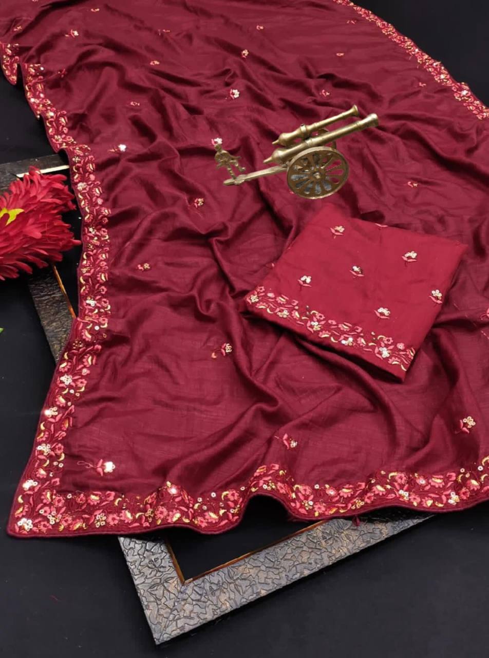 Party Wear Special Vichitra Silk Saree.