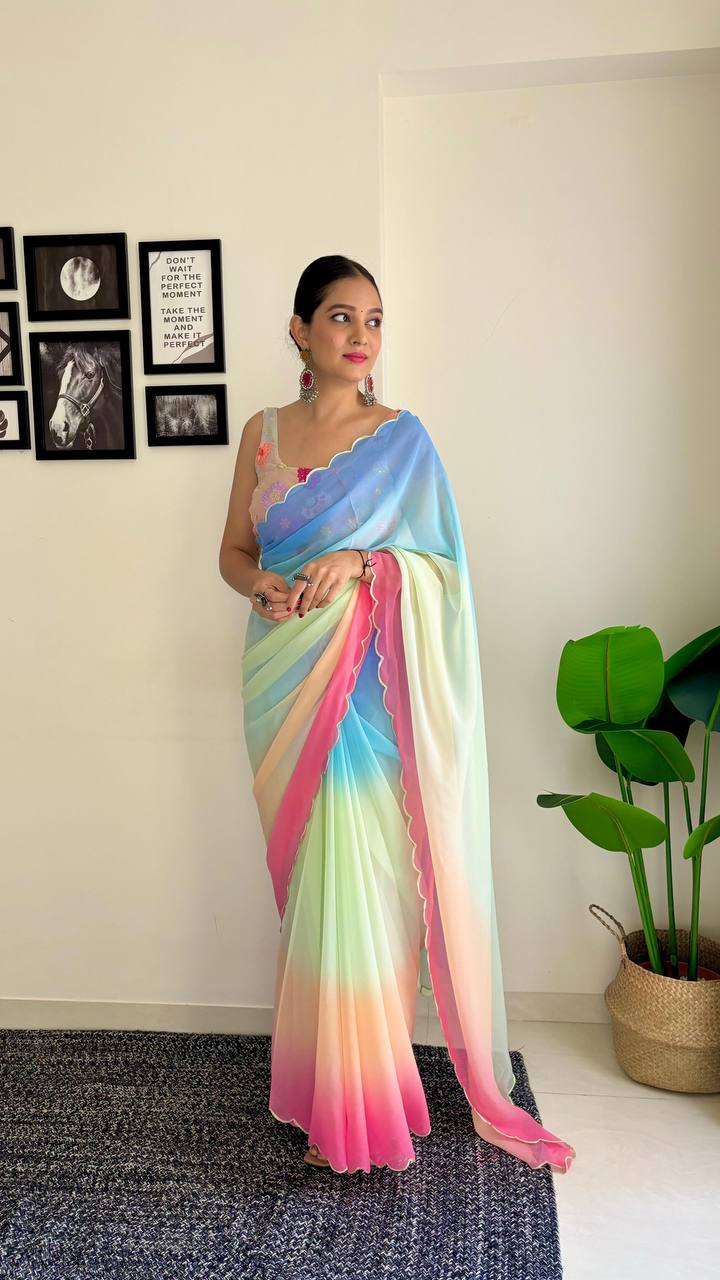 Rocky aur Rani Cupcake Soft Georgette Saree Collection.