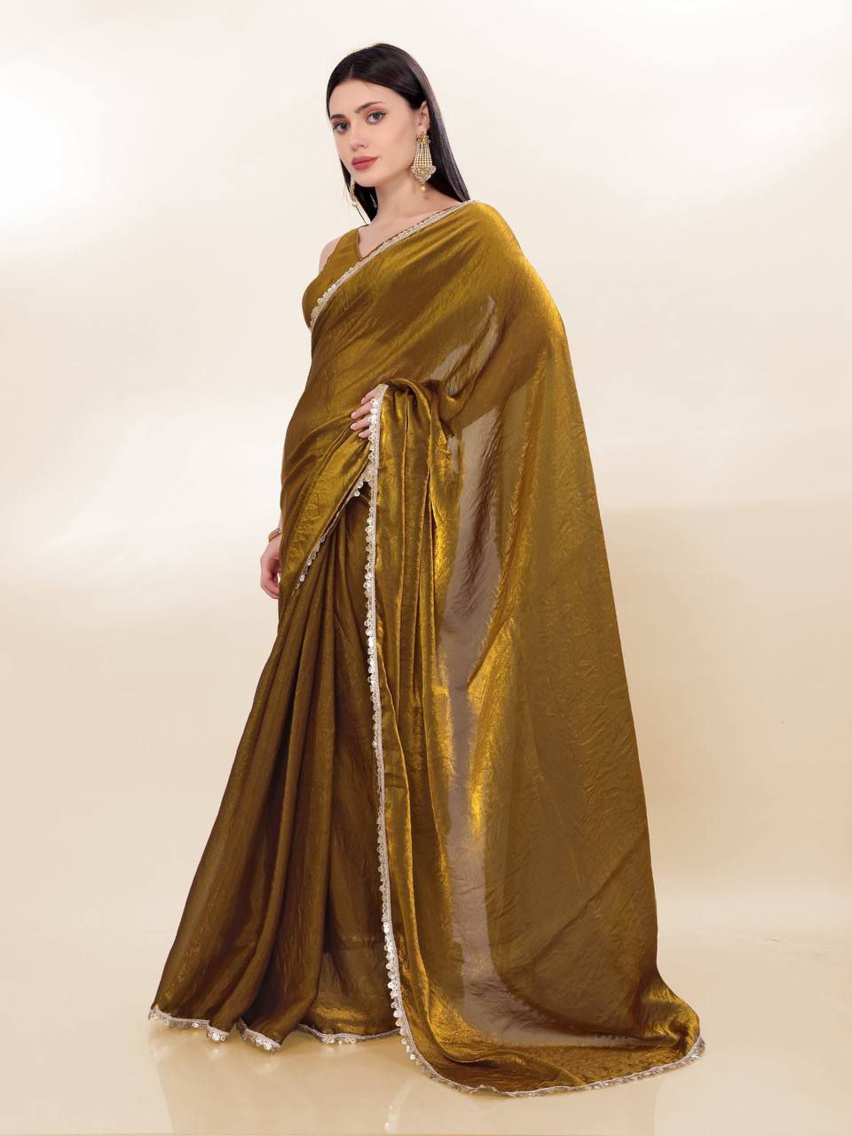 Cocktail Party Wear Fendy Silk Saree Collection.