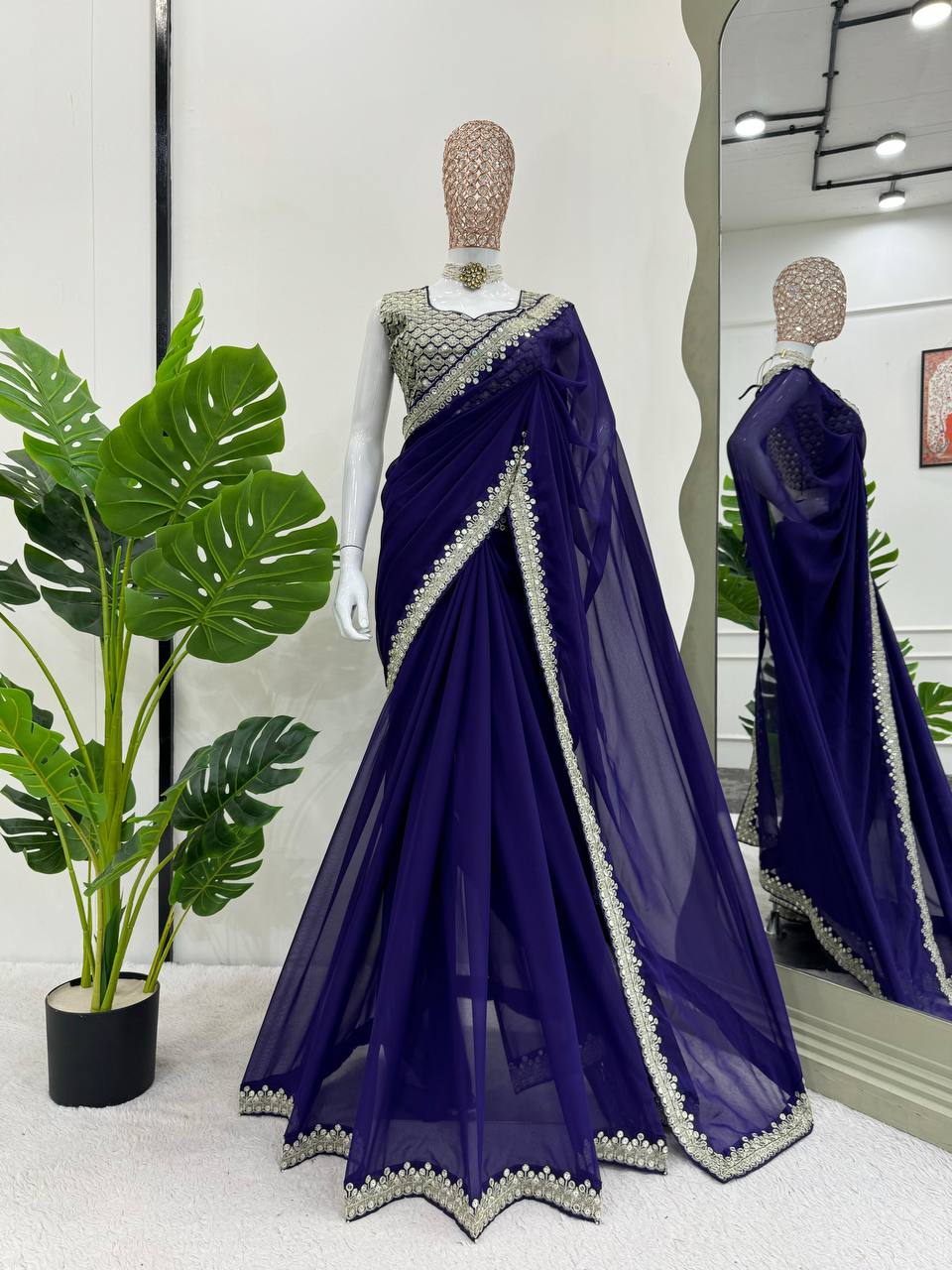 Latest Most Trendiest Designer Heavy Georgette Saree Collection.