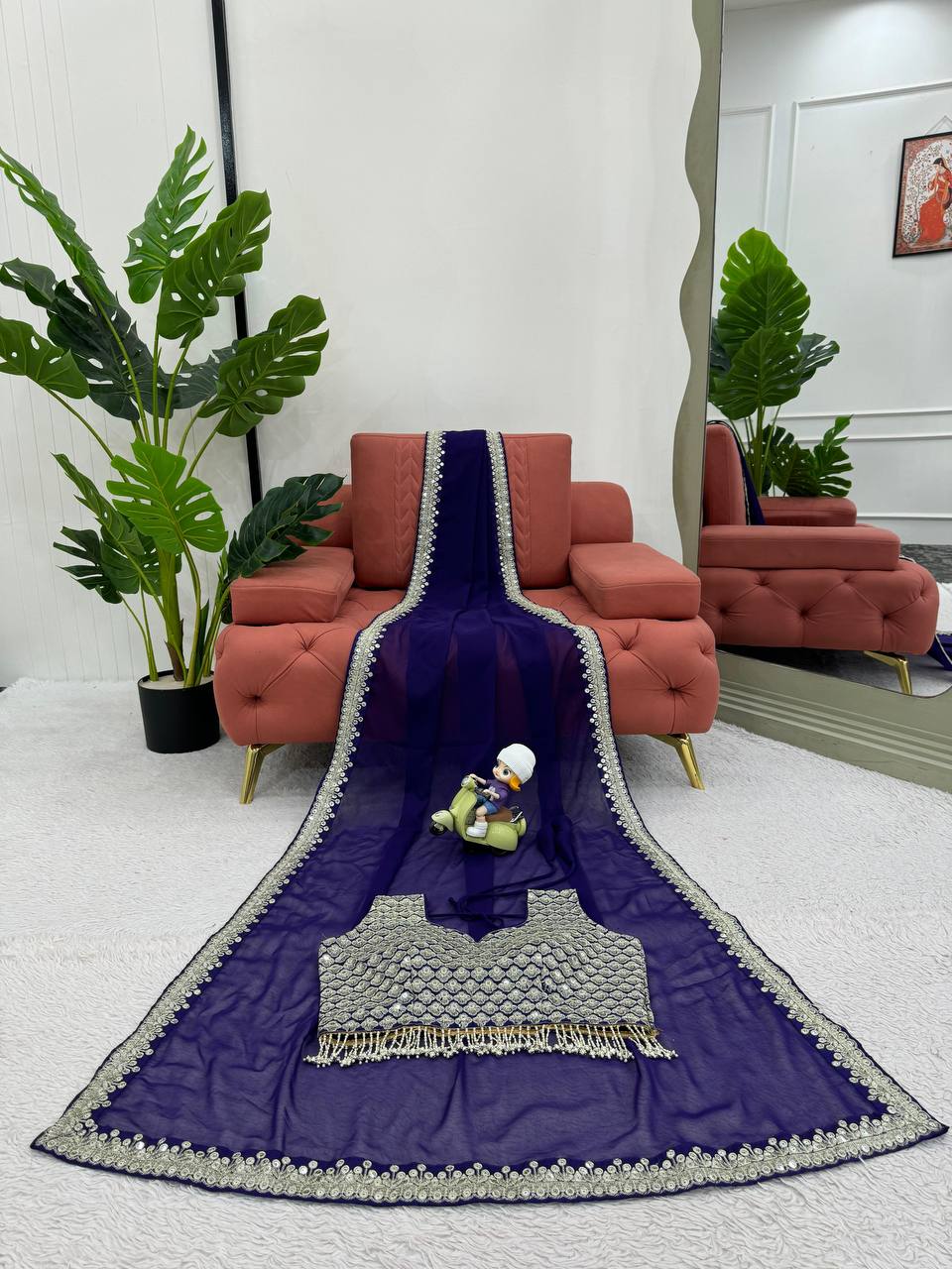 Latest Most Trendiest Designer Heavy Georgette Saree Collection.
