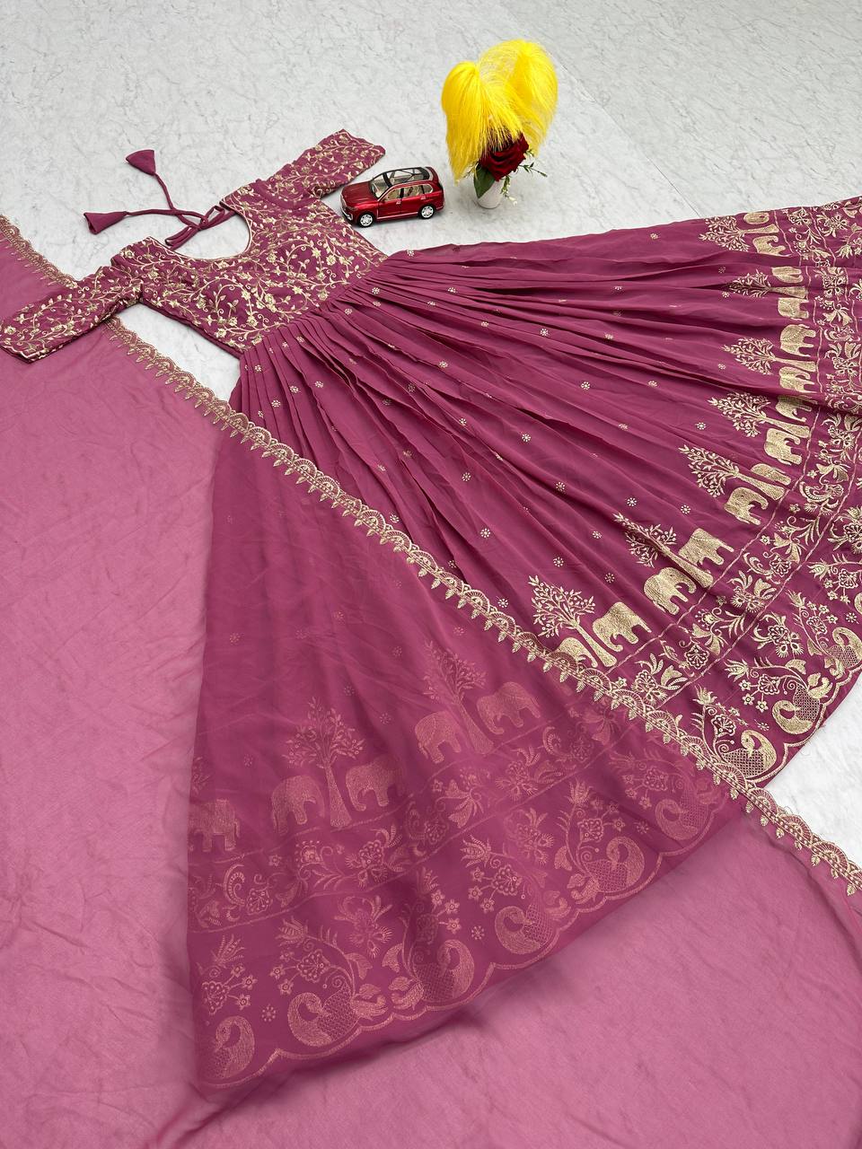 Heavy Faux Georgette Designer Gown Collection.
