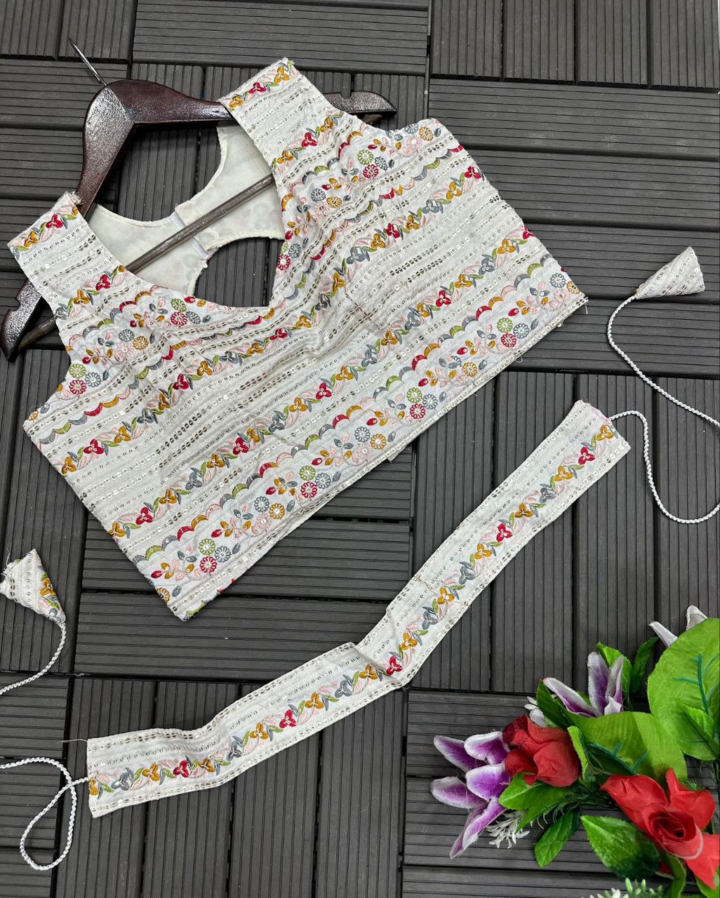 New Super Trending Embroidery Cording Work Heavy Georgette Saree.