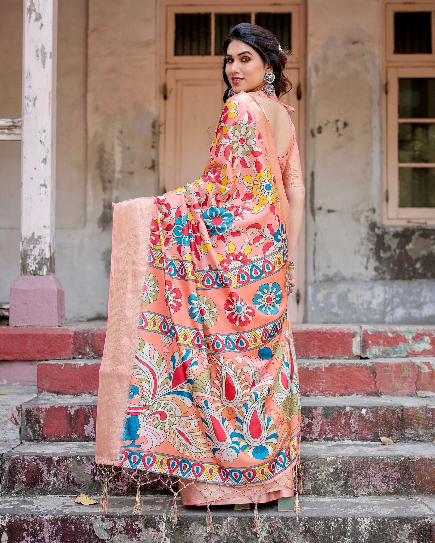 New Premium Pure Silk With Digital Printed Saree.