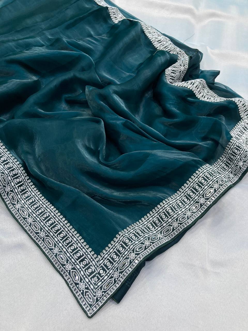 Beautiful Premium Soft Zimmy Chu Party Wear Saree.