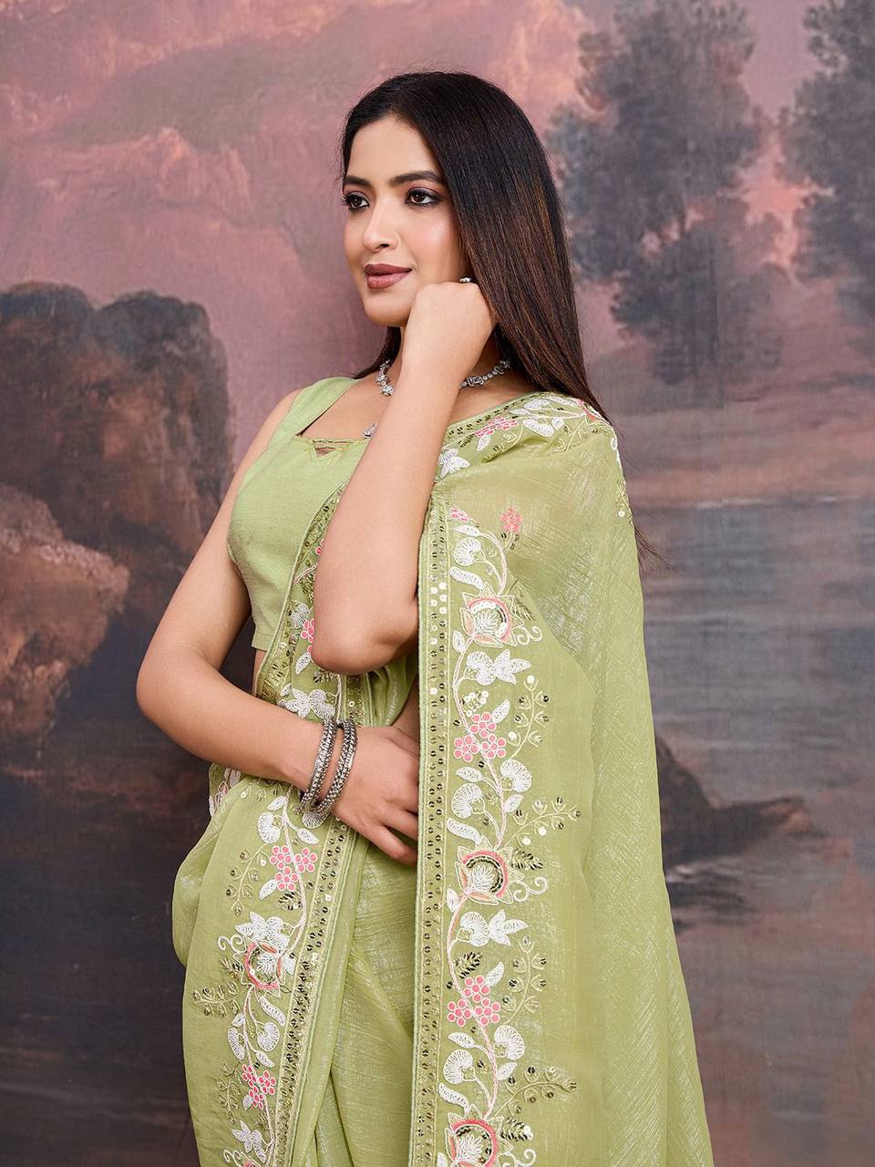 Wedding Wear Special Crunchy Soft Organza Saree Collection.
