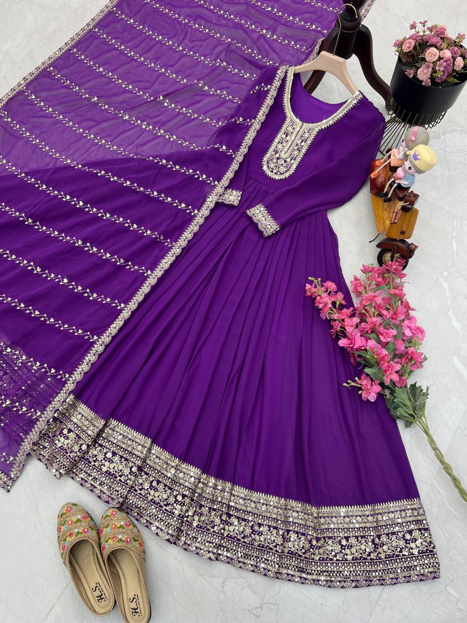 New Designer Party Wear Purple Gown Collection.