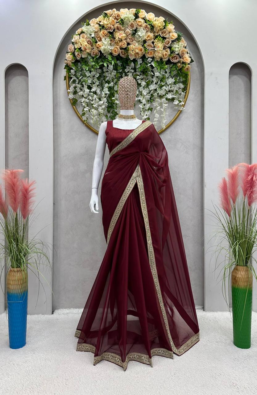 Most Trendy Designer Wedding Special Tibby Silk Saree.