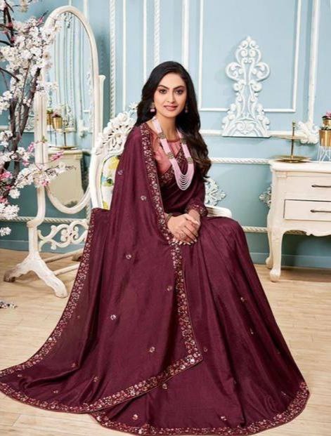 Party Wear Special Vichitra Silk Saree.