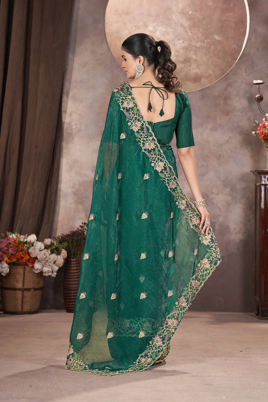 Occasion Wear Special New Gold Crunchy Saree Collection.