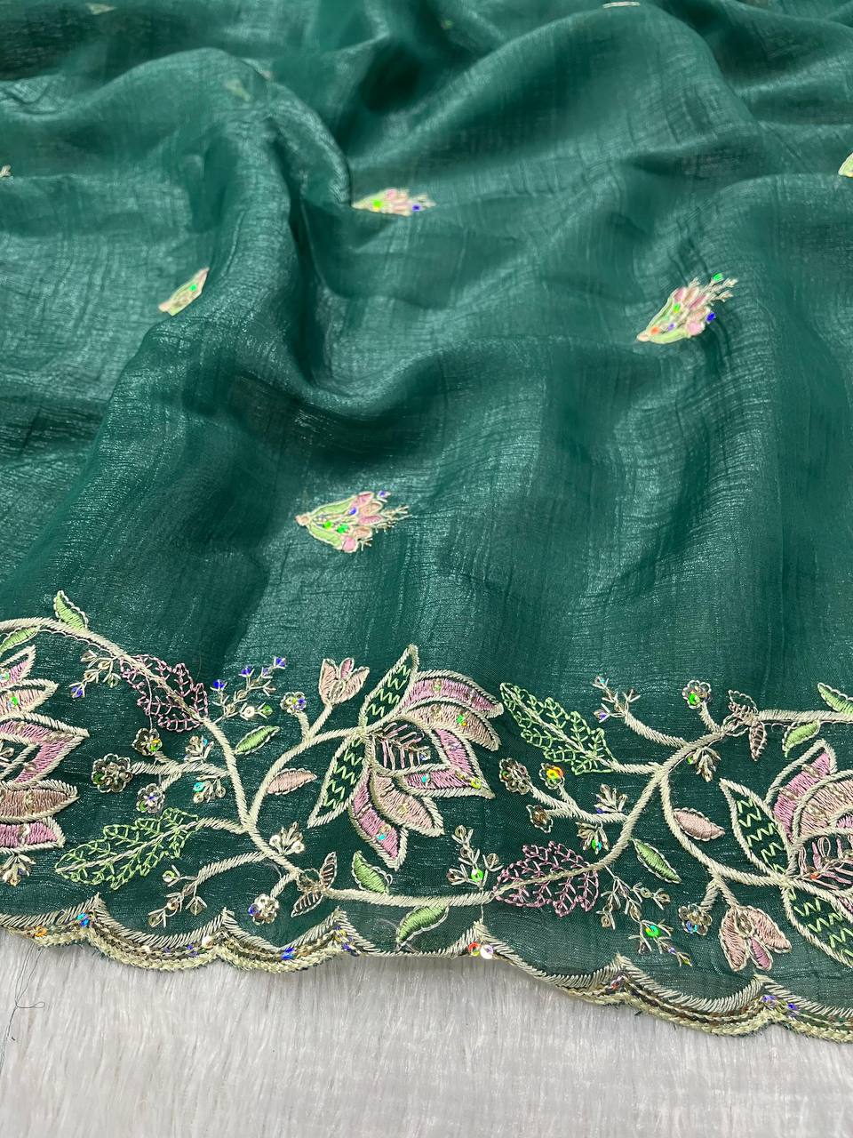 Occasion Wear Special New Gold Crunchy Saree Collection.