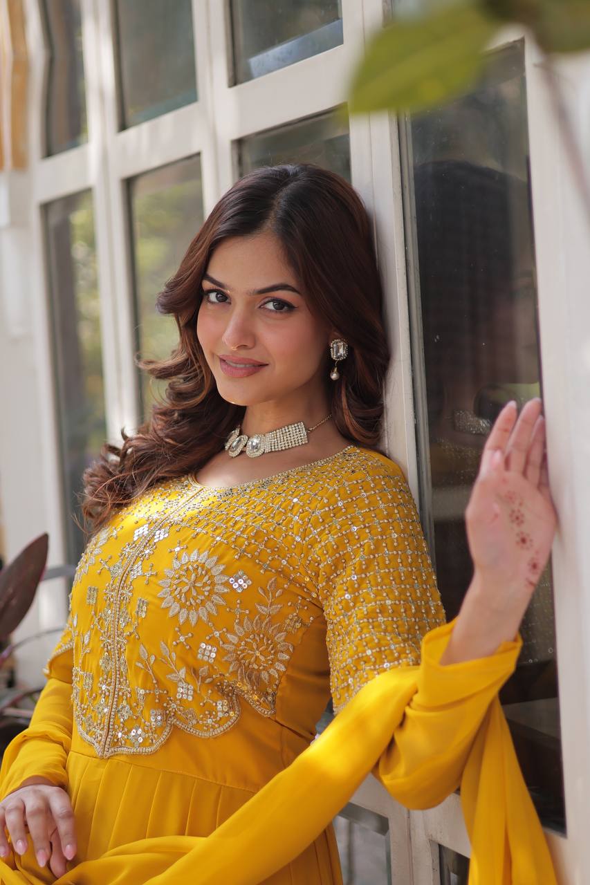 Festival Season Special New Trendy Yellow Gown Collection.
