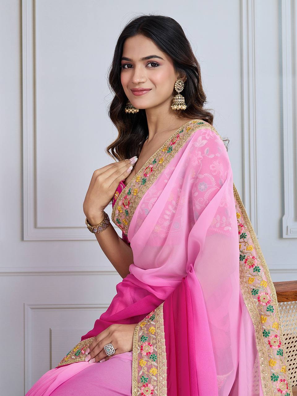 Most Preetiest Shaded Saree Collection.