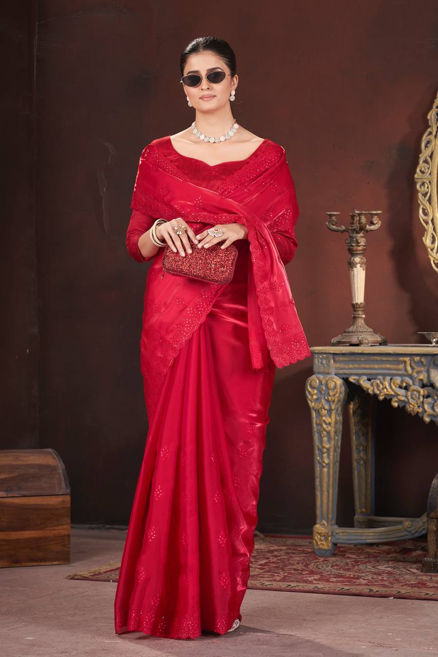 Wedding Wear Special New Red Saree Collection.