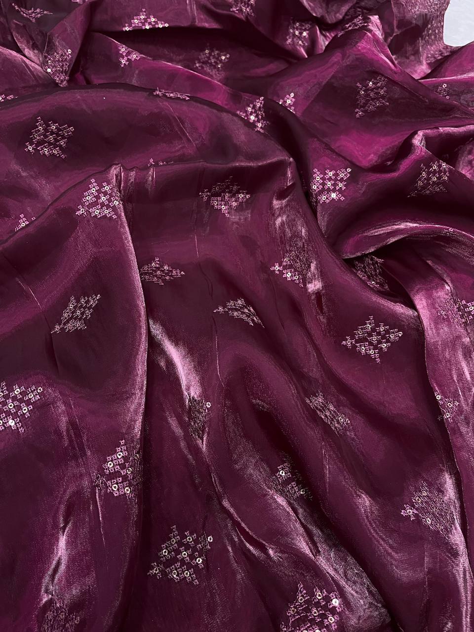 Beautiful Embroidery Sequence Work Saree Collection.