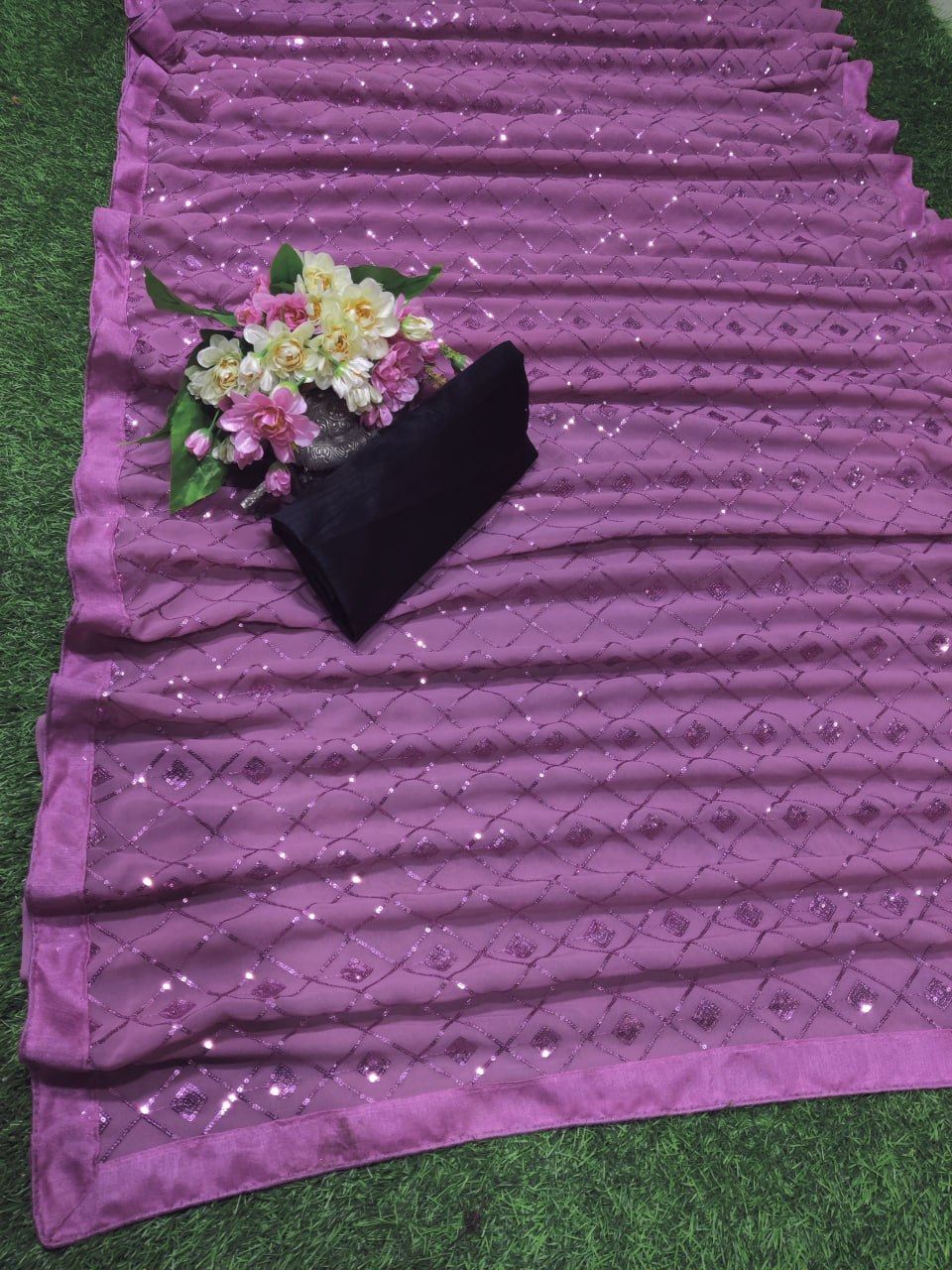 New Latest Heavy Georgette Sequence Work Georgette Saree Collection. 