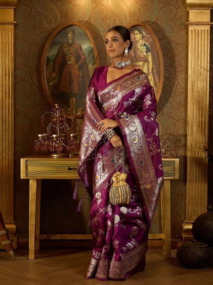 Royal Look Beautiful Banarasi Soft Silk Saree Collection.