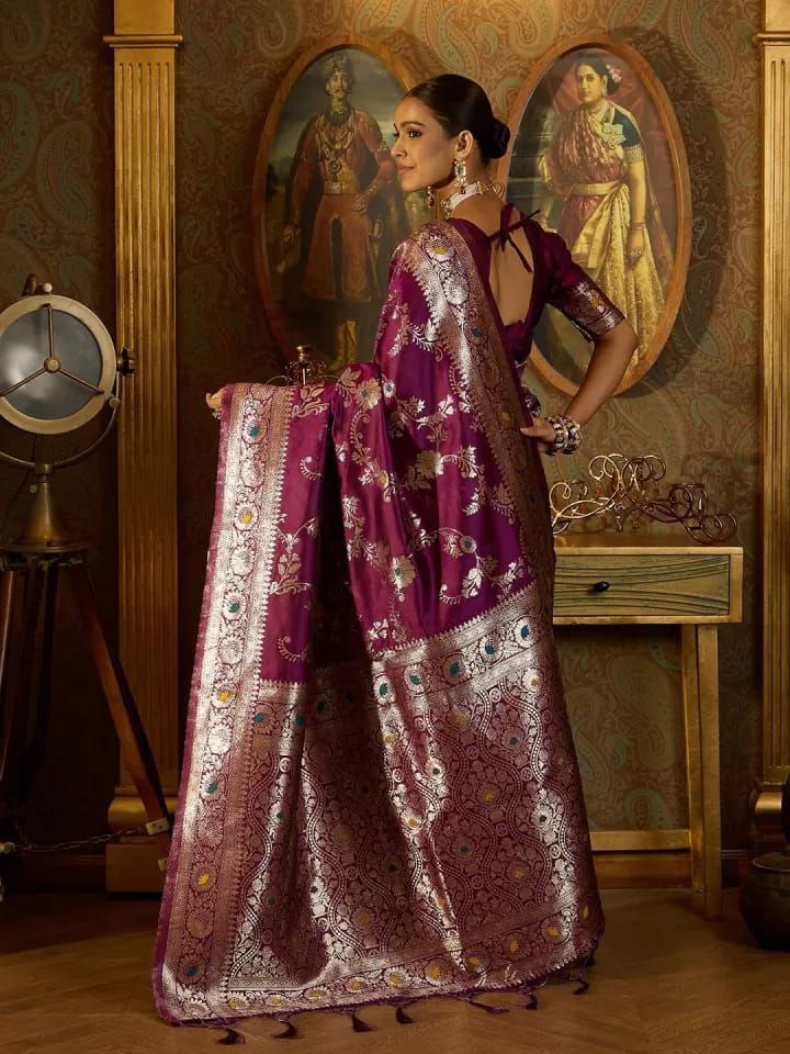 Royal Look Beautiful Banarasi Soft Silk Saree Collection.