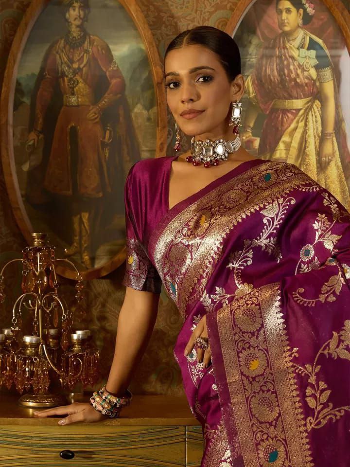 Royal Look Beautiful Banarasi Soft Silk Saree Collection.