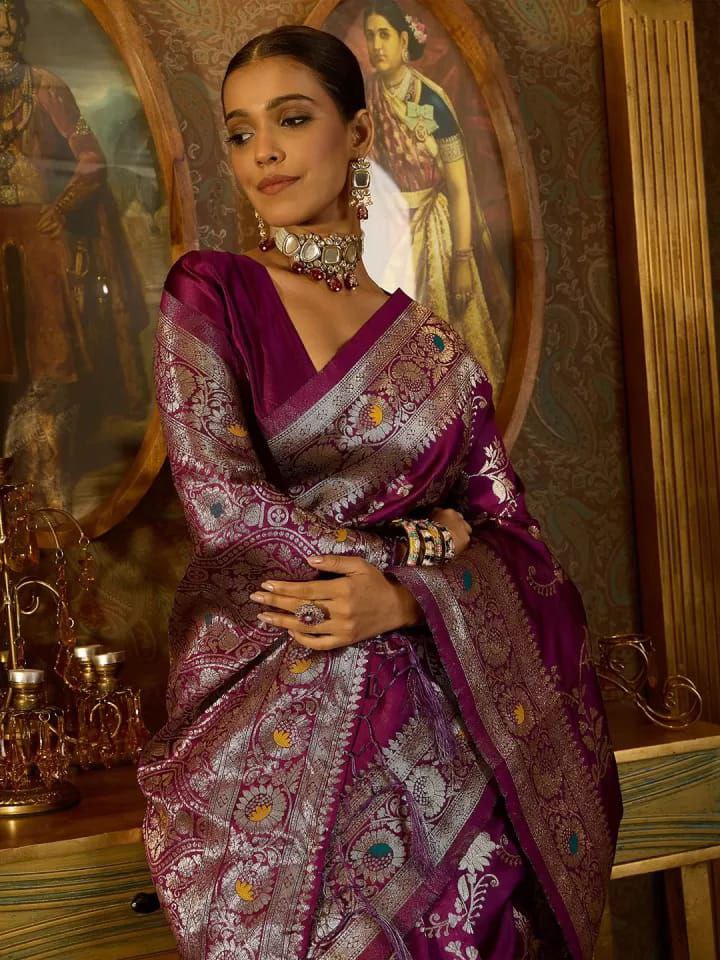 Royal Look Beautiful Banarasi Soft Silk Saree Collection.