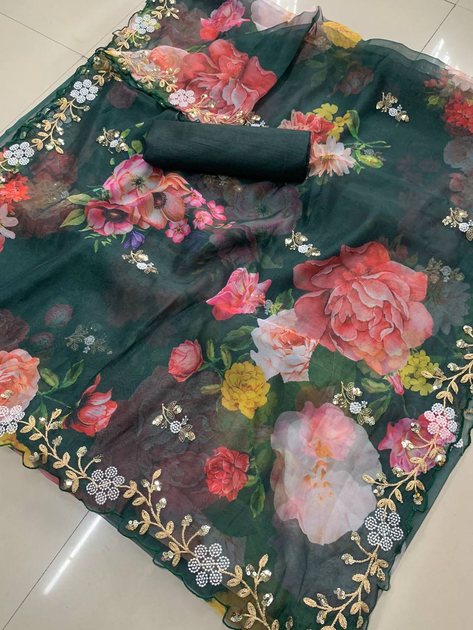 Latest Premium Soft Tibby Organza Saree Collection.