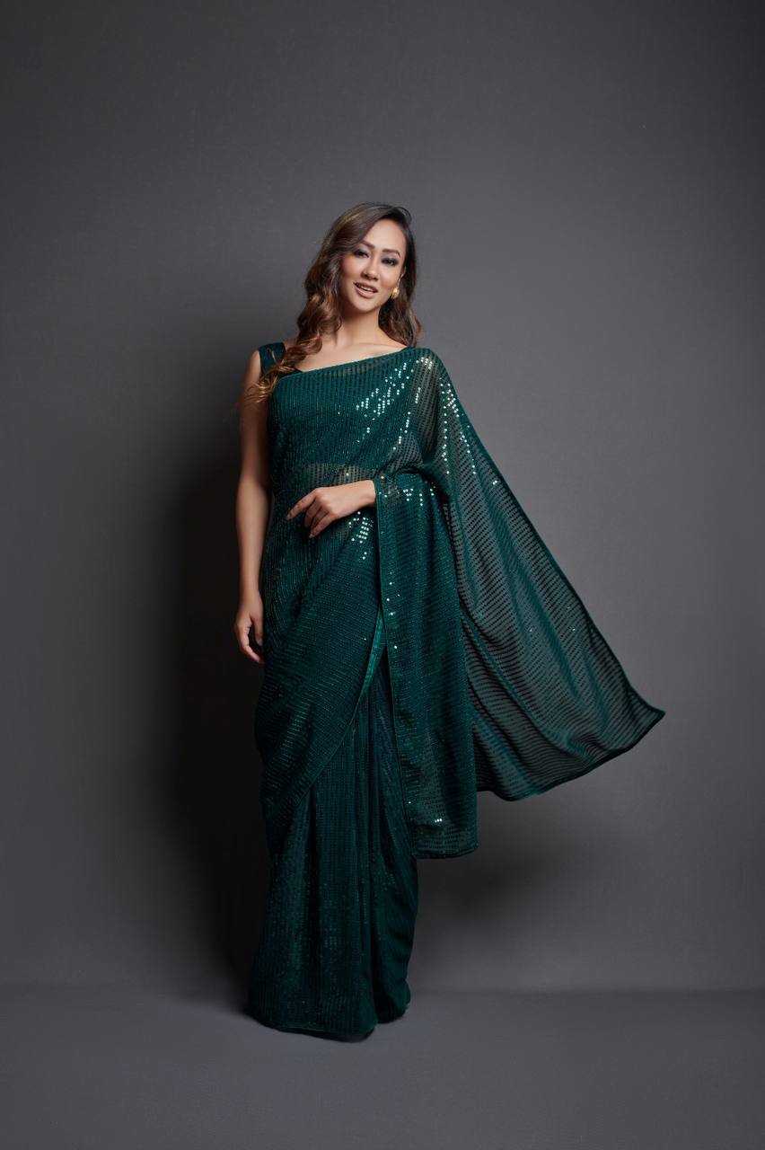 Party Special Look Sequence Party Wear Saree Collection.