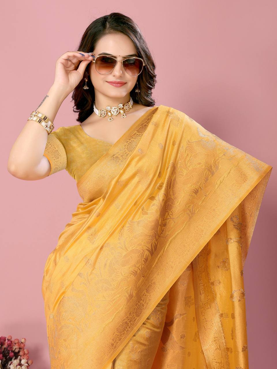 Latest Haldi Functions Special Soft Dolla Silk Saree Collection.