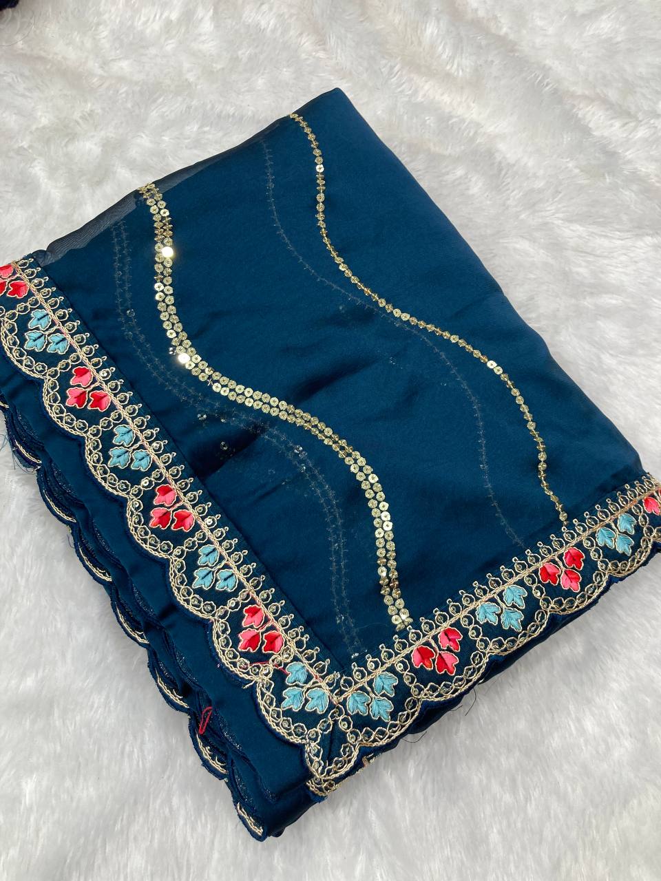 Party Wear Special Rangoli Silk Sarees.