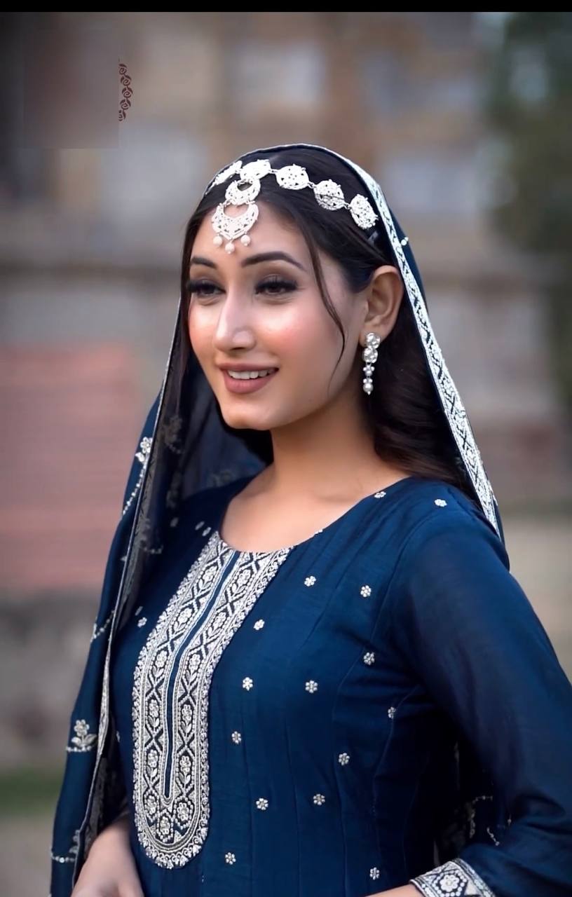 Latest Designer Wedding Wear Special Blue Gown Collection.