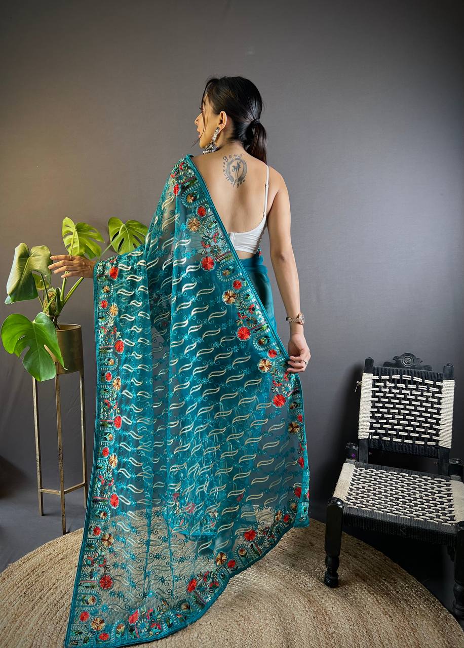 Pretty Latest Premium Heavy Butterfly Net Saree Collection.