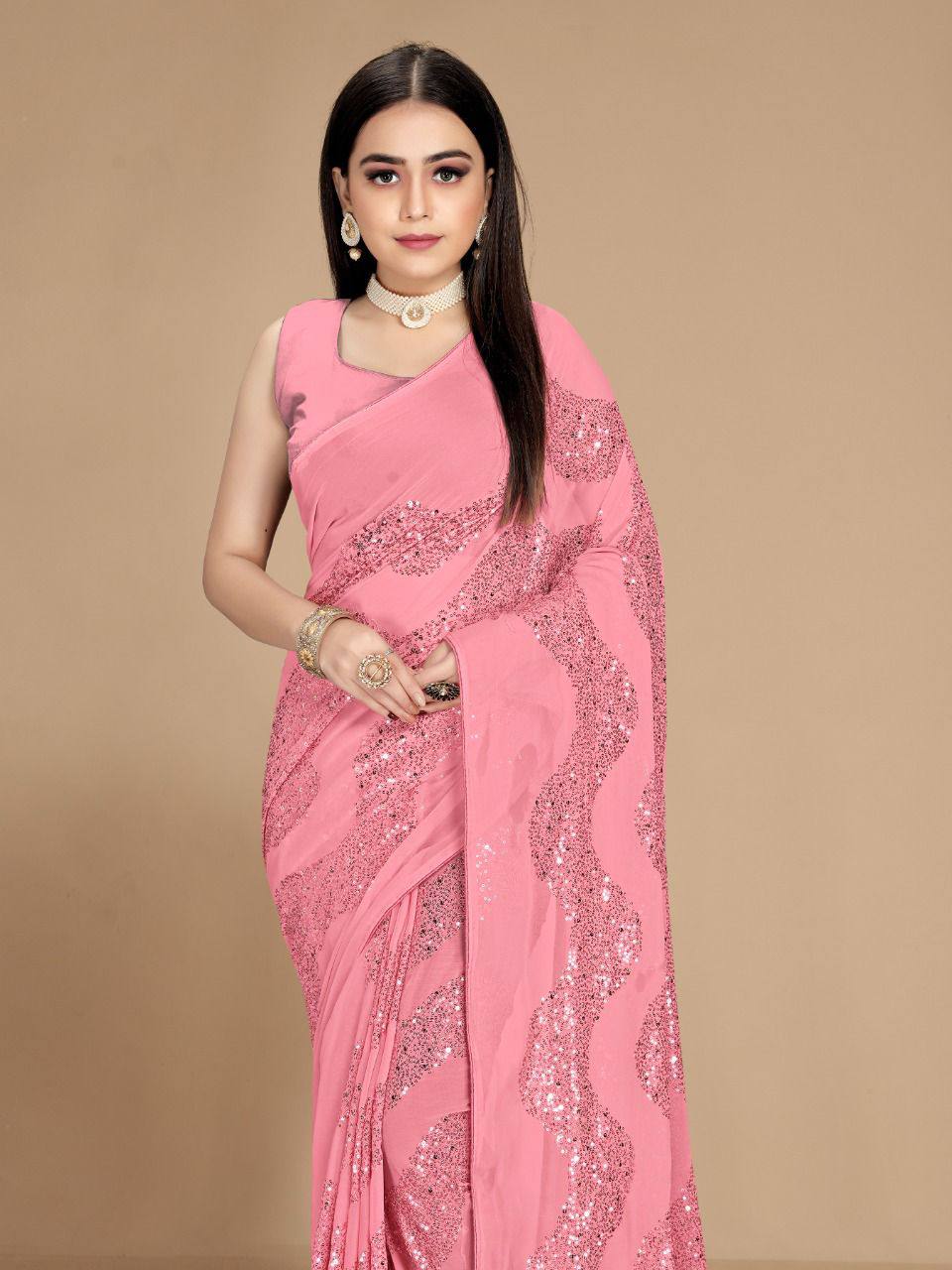 Occasions Wear Special Designer Premium Heavy Georgette Saree.