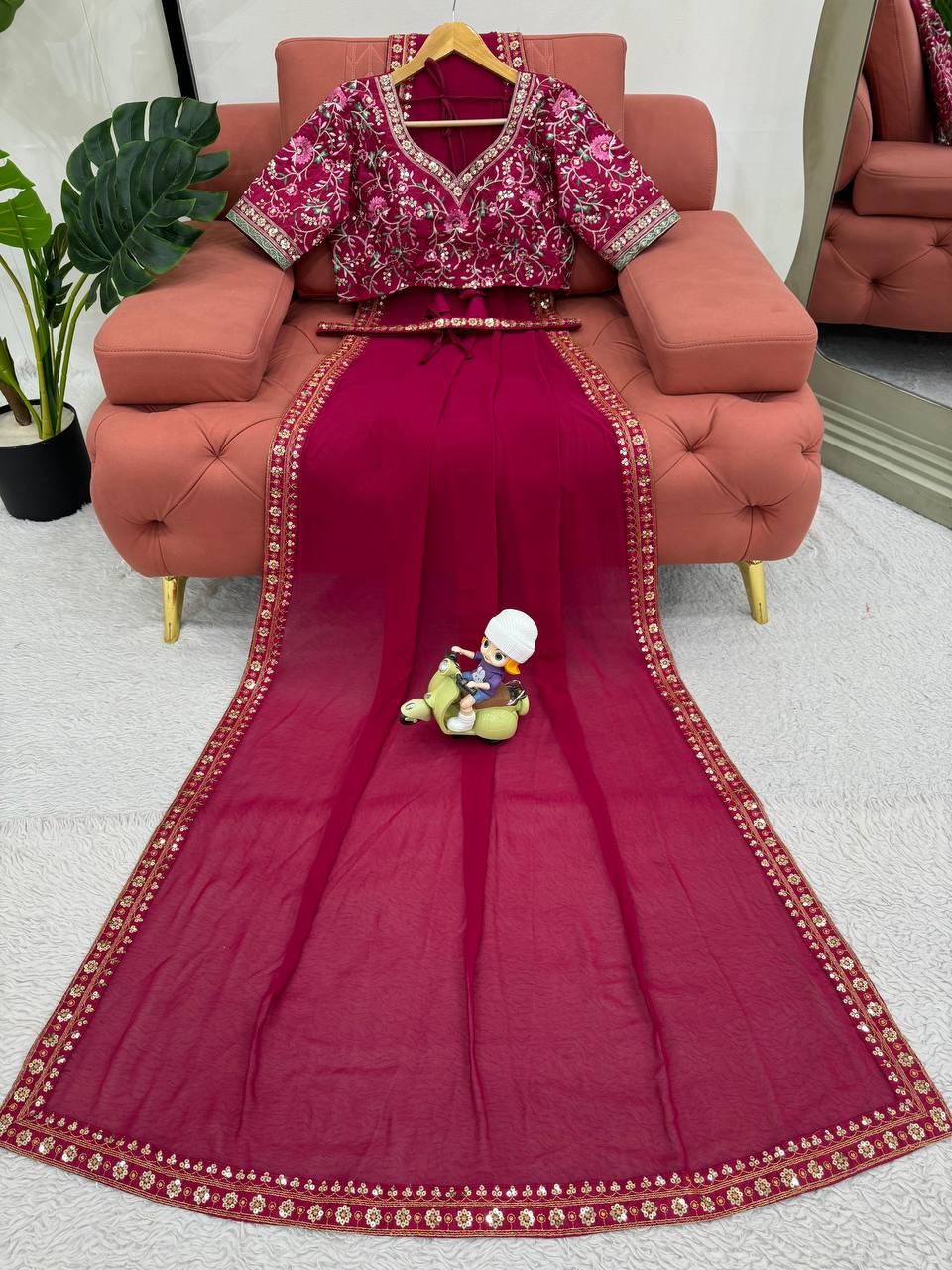 Pretty Red Colour Wedding Functions Special New Saree Collection.
