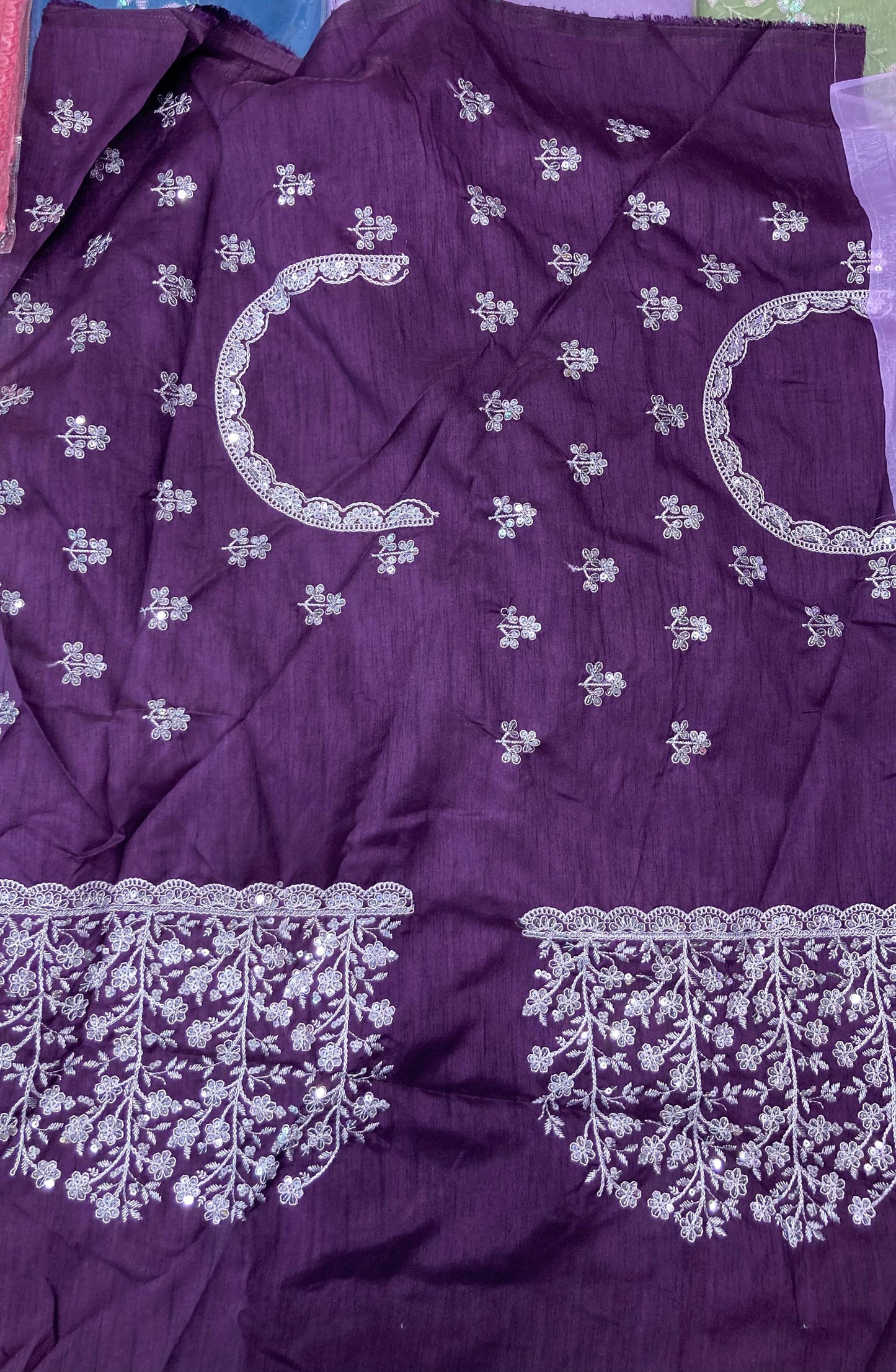 New Latest Designer Lavender Soft Organza Silk Saree Collection.