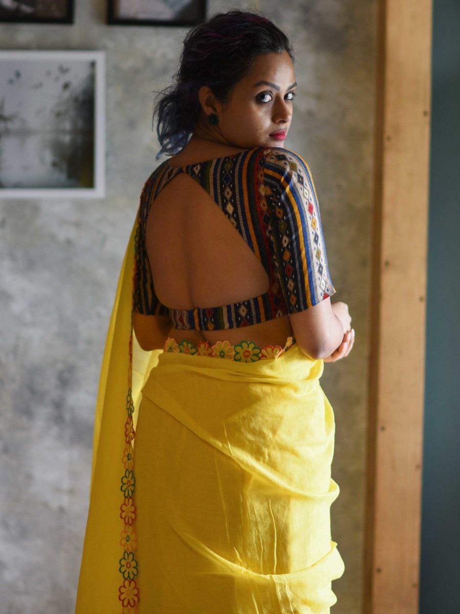 Most Trendy Yellow Heavy Dolla Silk saree collection.