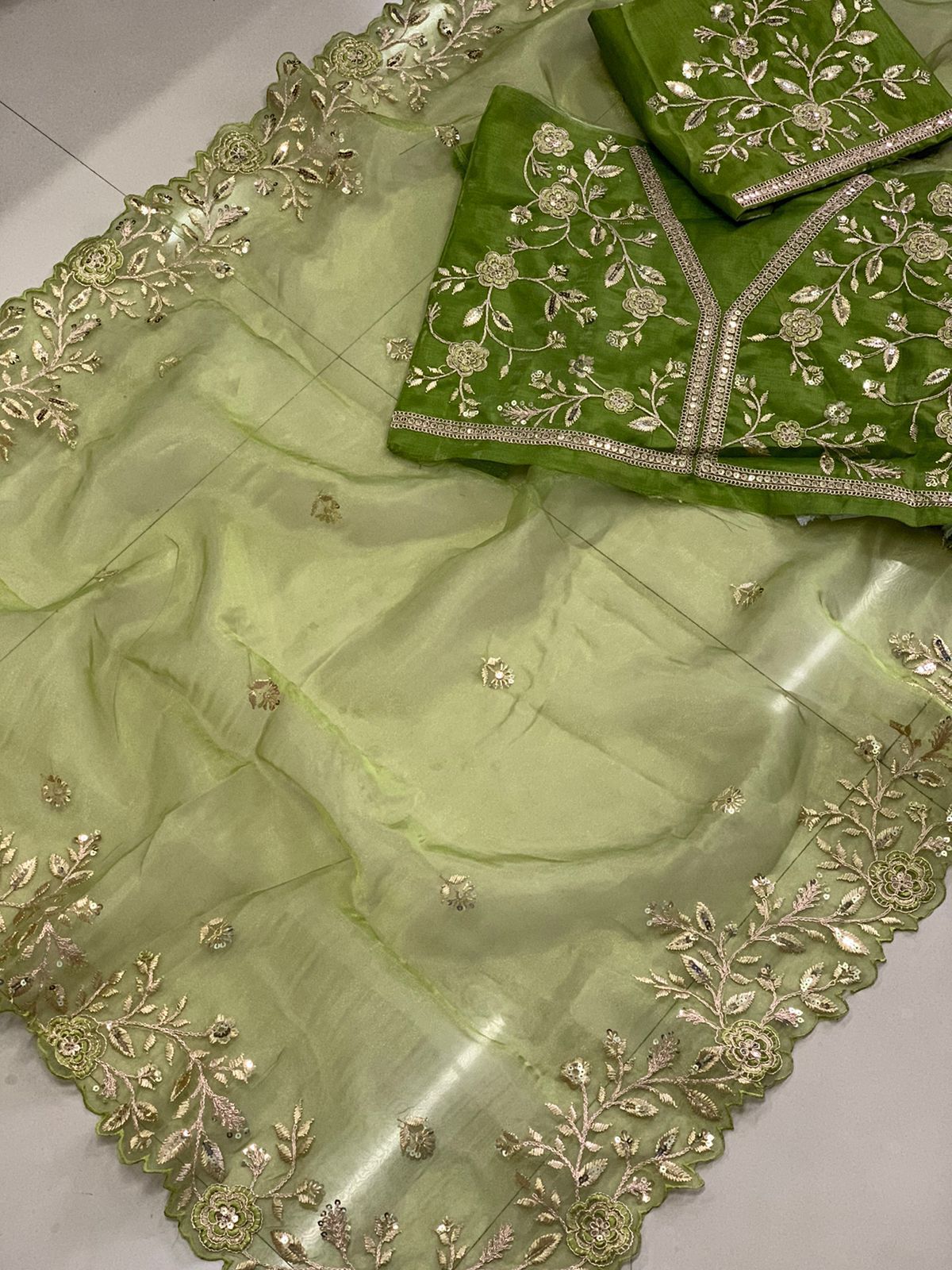 Mehndi Function Special New Designer Soft Organza Silk Saree Collection.