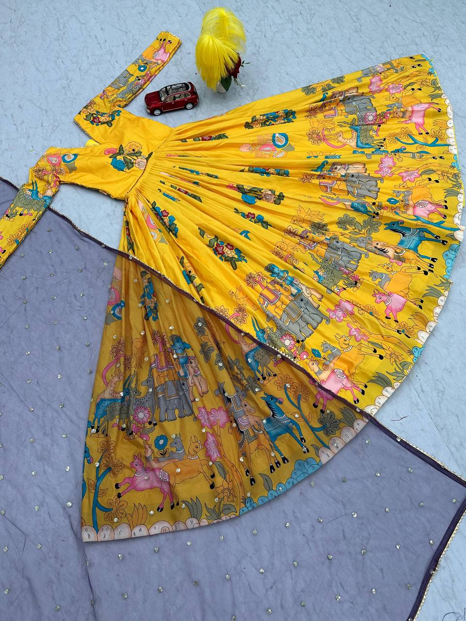 Latest Designer New Kalamkari Printed Gown Collection.